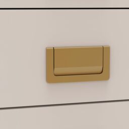 Melody Maison Large 2 Drawer Dressing Table & Pair Of 3 Drawer Bedside Tables - Elle Stone Range in Beige - thumbnail 6