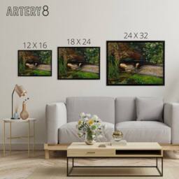 "Artery8 John Everett Millais Ophelia Cropped Framed Canvas Wall Art Print in Green - Size: W12"" x H16""" - thumbnail 4