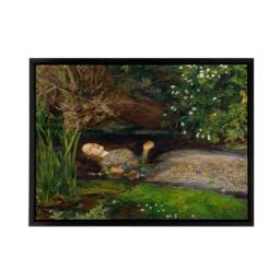 "Artery8 John Everett Millais Ophelia Cropped Framed Canvas Wall Art Print in Green - Size: W12"" x H16""" - thumbnail 1