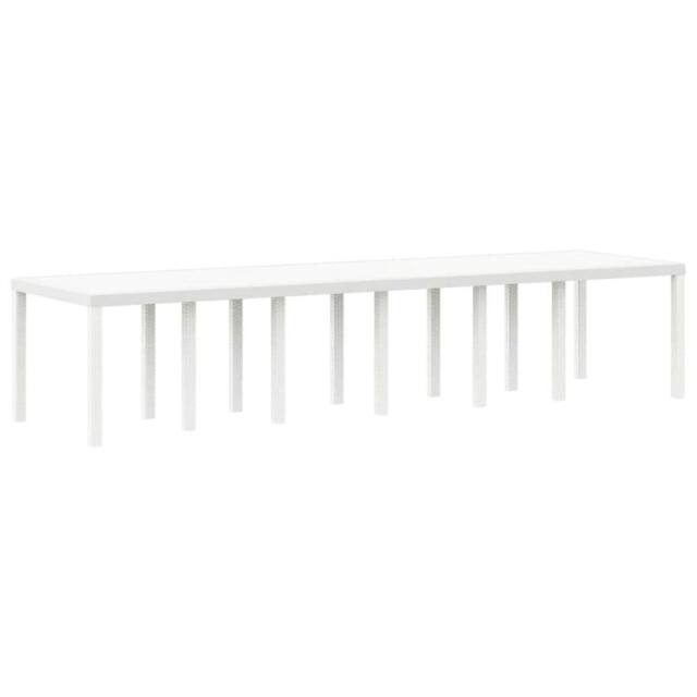 Berkfield Home Garden Table White 350x100x73 cm Poly Rattan - Size: 350 x 100 x 73 cm