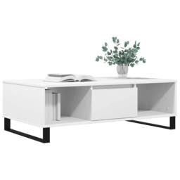 Berkfield Home Coffee Table White 104x60x35 cm Engineered Wood - Size: 104 x 60 x 35 cm - thumbnail 3