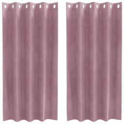Berkfield Home Blackout Curtains with Eyelets 2 pcs Dark Pink Velvet - thumbnail 2