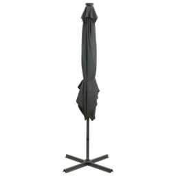 Berkfield Home Cantilever Umbrella with Pole & LED Lights Anthracite 250 cm in Charcoal - thumbnail 6