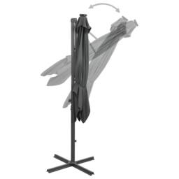 Berkfield Home Cantilever Umbrella with Pole & LED Lights Anthracite 250 cm in Charcoal - thumbnail 7