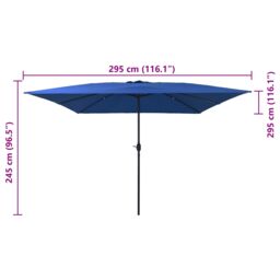 Berkfield Home Outdoor Umbrellas & Sunshades Azure Polyester canopy & metal frame in Blue - thumbnail 7