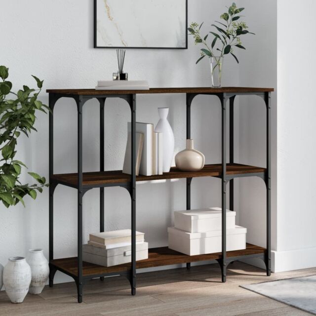Berkfield Home Console Table Brown Oak 102x35x90 cm Engineered Wood - Size: 102 x 35 x 90 cm - image 1
