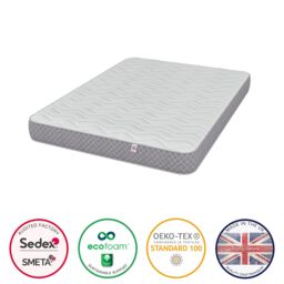 Aspire Kids Anti Allergy Sprung Mattress with OEKO-TEX fabric in White - Size: Double - thumbnail 2