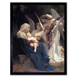 "Artery8 William Adolphe Bouguereau Song Of Angels Old Master Framed Art Print - Size: W12"" x H16""" - thumbnail 1