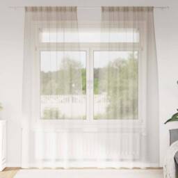 Berkfield Home Full Curtains with Curtains 2 pcs Sand 140 x 245 cm Polyester in Beige - thumbnail 2