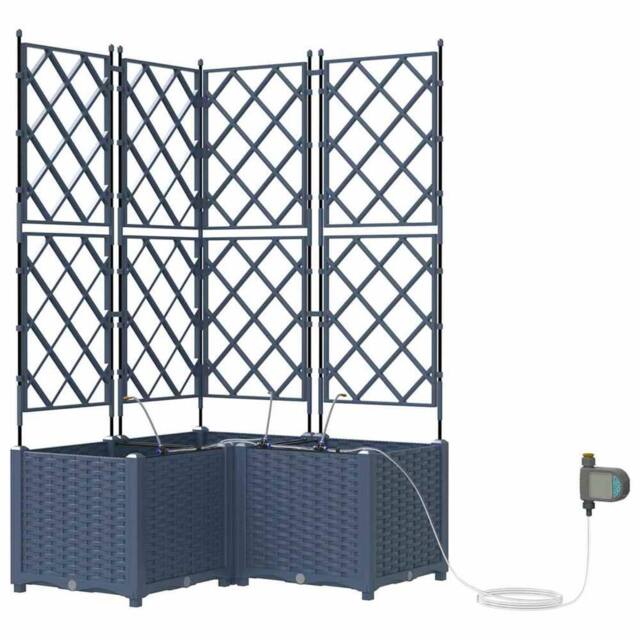 Berkfield Home Garden Planters with Water Irrigation System 3 pcs Grey - image 1