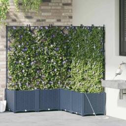 Berkfield Home Garden Planters with Water Irrigation System 3 pcs Grey - thumbnail 3