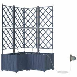 Berkfield Home Garden Planters with Water Irrigation System 3 pcs Grey - thumbnail 1