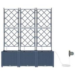 Berkfield Home Garden Planters with Water Irrigation System 3 pcs Grey - thumbnail 4