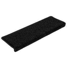 Berkfield Home Stair Mats 10 pcs 65x21x4 cm Black - Size: Medium - thumbnail 3