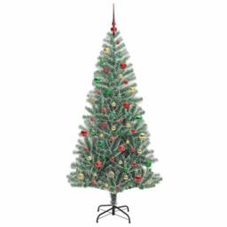 Berkfield Home Artificial Christmas Tree Snow Flocked with LED Light 180 cm in Green - thumbnail 5