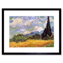 "Artery8 Van Gogh Wheat Field Cypresses 1889 Painting 12x16"" Framed Art Print - Size: W12"" x H16""" - thumbnail 1