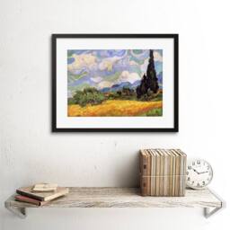 "Artery8 Van Gogh Wheat Field Cypresses 1889 Painting 12x16"" Framed Art Print - Size: W12"" x H16""" - thumbnail 2