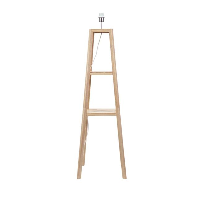ValueLights Wakefield Quad Base Two Shelf Wooden Floor Lamp in Natural - image 1