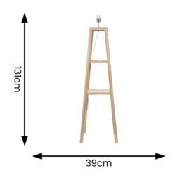 ValueLights Wakefield Quad Base Two Shelf Wooden Floor Lamp in Natural - thumbnail 7