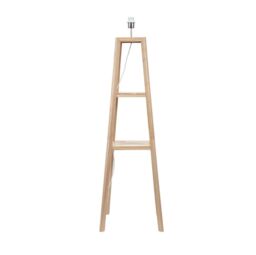 ValueLights Wakefield Quad Base Two Shelf Wooden Floor Lamp in Natural