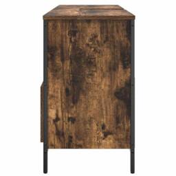 Berkfield Home Decorative Bathroom Basin Cabinet with Drawers Smoked Oak 90x34.5 in Brown - thumbnail 7