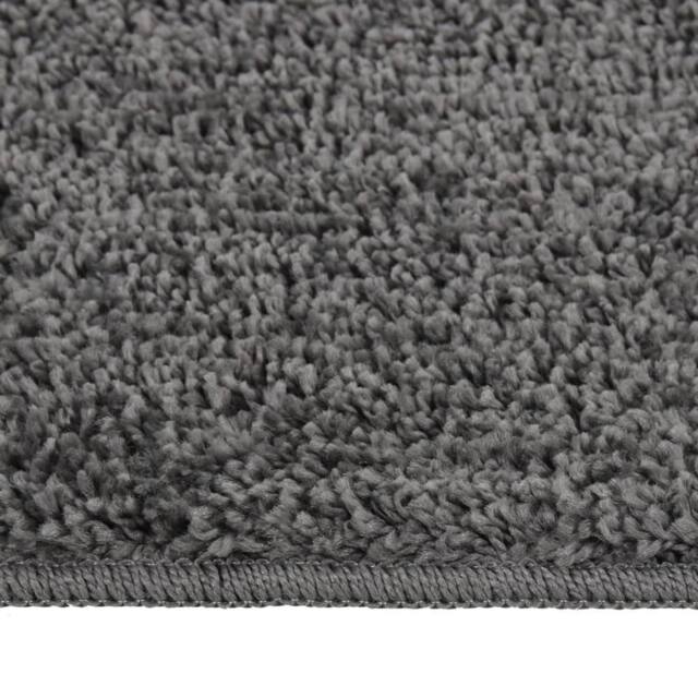 Berkfield Home Shaggy Rug Dark Grey 80x150 cm Anti Slip - Size: 100 cm diameter - image 1