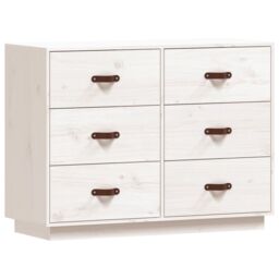 Berkfield Home Sideboard White 100x40x75 cm Solid Wood Pine - Size: 100 x 40 x 75 cm - thumbnail 2