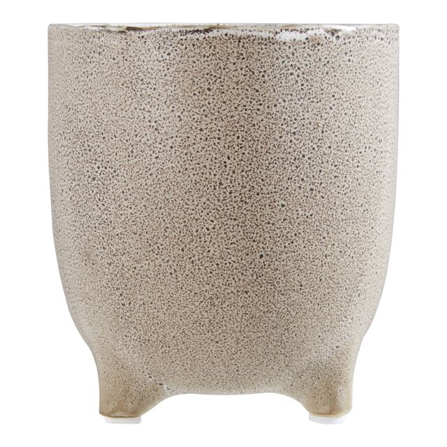 Orsina Small Planter, Stoneware Plant Pot with Subtle Speckled Finish, Modern Indoor/Outdoor Raised Planter for Home in Natural - image 1