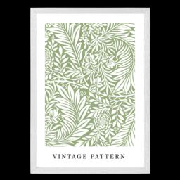 ARTZE William Morris Green Floral Art Print / White Frame / SIZE: A4 - thumbnail 2