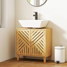 Wyld Haus Limifi Bamboo Under Sink Bathroom Cabinet Adjustable Shelf in Natural - thumbnail 3
