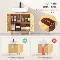 Wyld Haus Limifi Bamboo Under Sink Bathroom Cabinet Adjustable Shelf in Natural - thumbnail 5