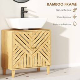 Wyld Haus Limifi Bamboo Under Sink Bathroom Cabinet Adjustable Shelf in Natural - thumbnail 6