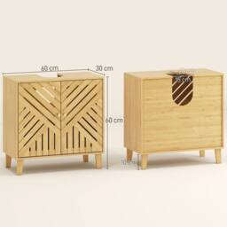 Wyld Haus Limifi Bamboo Under Sink Bathroom Cabinet Adjustable Shelf in Natural - thumbnail 4