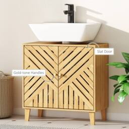 Wyld Haus Limifi Bamboo Under Sink Bathroom Cabinet Adjustable Shelf in Natural - thumbnail 8