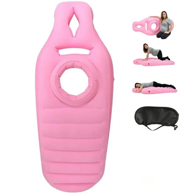 Hinsinc Women's Pink Inflatable Maternity Pillow - Waterproof Foldable Bed Mattress - image 1