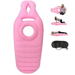 Hinsinc Women's Pink Inflatable Maternity Pillow - Waterproof Foldable Bed Mattress - thumbnail 1