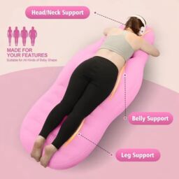 Hinsinc Women's Pink Inflatable Maternity Pillow - Waterproof Foldable Bed Mattress - thumbnail 5