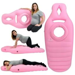 Hinsinc Women's Pink Inflatable Maternity Pillow - Waterproof Foldable Bed Mattress - thumbnail 7