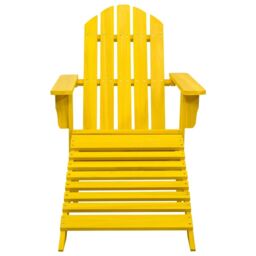 Berkfield Home Garden Adirondack Chair with Ottoman Solid Fir Wood Yellow - thumbnail 2