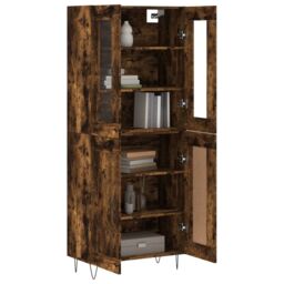 Berkfield Home Highboard Smoked Oak 69.5x34x180 cm Engineered Wood in Brown - thumbnail 3
