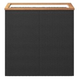 Berkfield Home Planter Black 80x40x80 cm Poly Rattan - Size: 80 x 40 x 80 cm - thumbnail 3