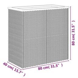 Berkfield Home Planter Black 80x40x80 cm Poly Rattan - Size: 80 x 40 x 80 cm - thumbnail 5
