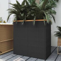 Berkfield Home Planter Black 80x40x80 cm Poly Rattan - Size: 80 x 40 x 80 cm