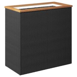 Berkfield Home Planter Black 80x40x80 cm Poly Rattan - Size: 80 x 40 x 80 cm - thumbnail 2