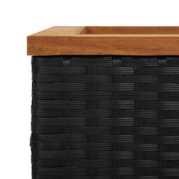 Berkfield Home Planter Black 80x40x80 cm Poly Rattan - Size: 80 x 40 x 80 cm - thumbnail 4