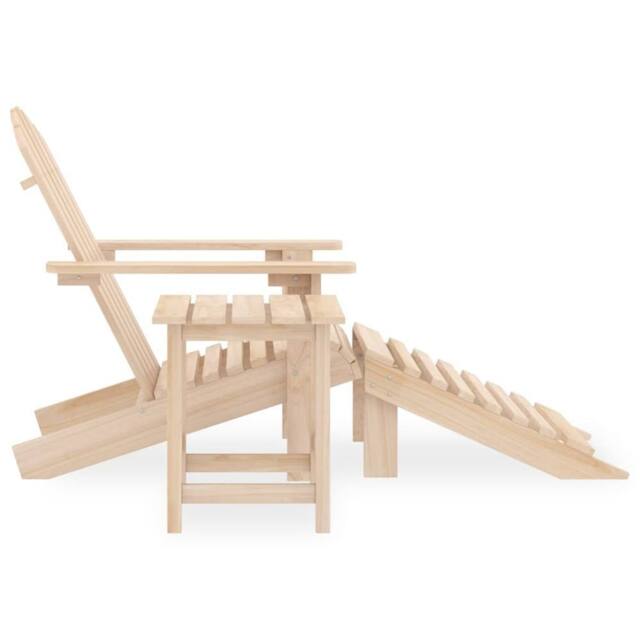 Berkfield Home Elegant Garden Adirondack Chair with Ottoman & Table Solid Fir Wood in Beige - image 1