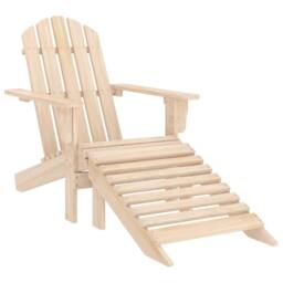 Berkfield Home Elegant Garden Adirondack Chair with Ottoman & Table Solid Fir Wood in Beige - thumbnail 5