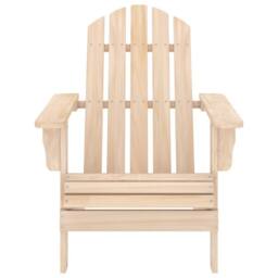 Berkfield Home Elegant Garden Adirondack Chair with Ottoman & Table Solid Fir Wood in Beige - thumbnail 9