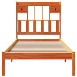 Berkfield Home Bookcase Bed without Mattress Wax Brown 100x200 cm Solid Wood Pine - thumbnail 4