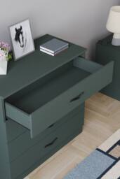 HD Designs Riano 4 Drawer Chest of Drawers Storage in Green - thumbnail 6